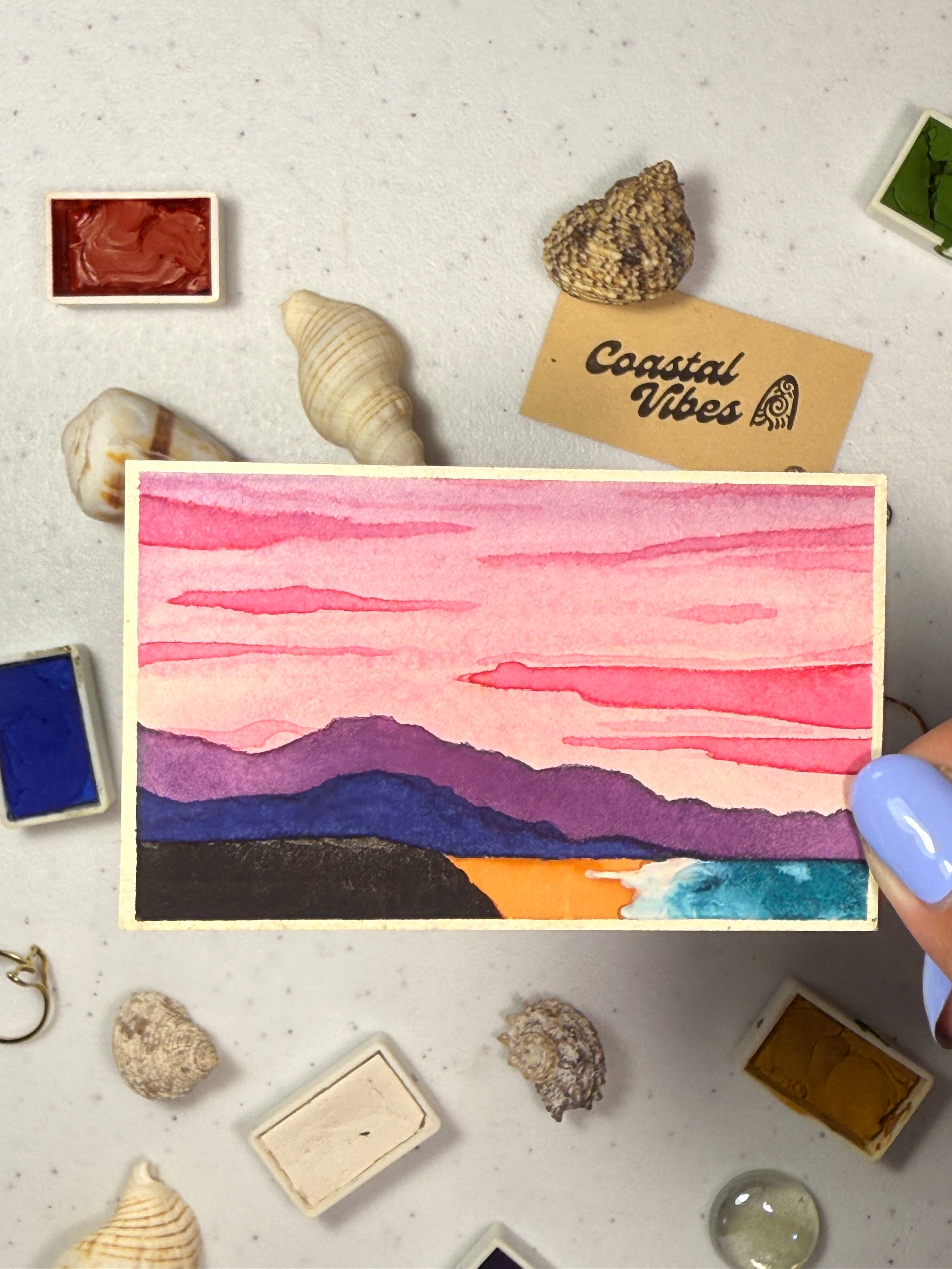 Mini Watercolor Art Cards - WC-007