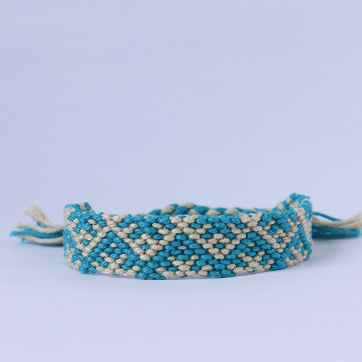 Mountain Peaks in Sky Blue/Cream